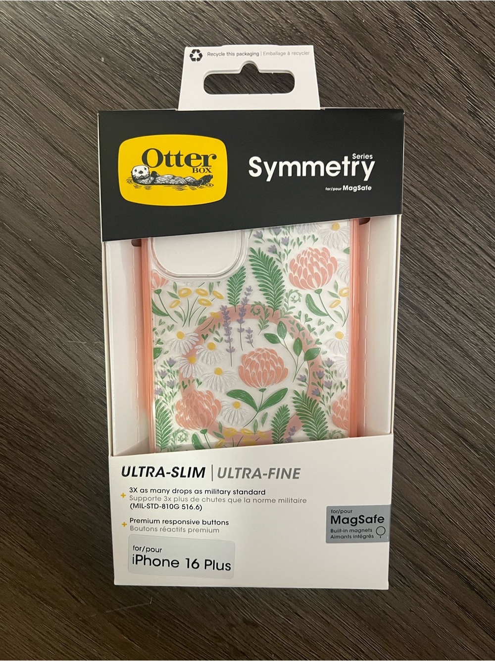 OtterBox Symmetry Floral MagSafe iPhone 16 Plus Case - Pink & Green